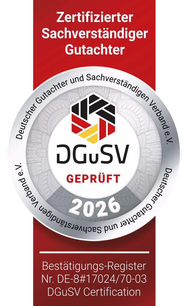 DGuSV - Zertifizierter Sachverstaendiger Gutachter, Bestaetigungs-Register DE-8#17024/70-03
